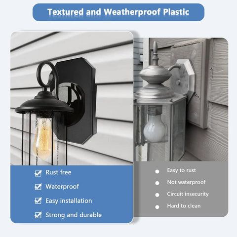 Two Piece Siding Mounting Block Kit For Outdoor Lights 1/2 Inch Lap Double Black Finish With Built In Junction Box And NM Cable Connector No Fuss Install Paintable Surface on exterior wall
