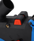 Close-up of Heavy Duty Angle Grinder Dust Collecting Guard showing lockdown feature and adjustable depth control for 4 and 5 inch tools.