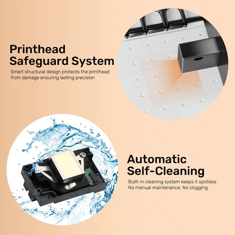 Printhead safeguard and cleaning system of A3 DTF Printer R1390 Upgrade With Curing Oven And Laptop 13 Inch Print Width T Shirt Printer
