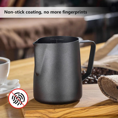 20 Oz Milk Frother Pitcher For Espresso And Latte Art Pen For Foam Stainless Steel Steaming Cup With Nonstick Coating