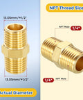 4 Pack Brass Pipe Fittings One Quarter Inch NPT Male To One Quarter Inch NPT Male Brass Hex Nipple Adapter Reducer