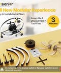 20 Inch Flush Mount Ceiling Fan With App Control And Led Lighting In Sleek Black Rock Solid Build For Low Ceilings Hella Quiet Airflow Totally Silent Perfect For Small Bedrooms Bunk Rooms And Tight Spaces assembly components laid out with fan blades and motor