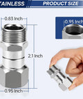 Stainless Steel M22 14mm Pressure Washer Swivel Joint 360 Degree Rotation Eliminates Hose Twist And Kink Universal Connect Hose Adapter For Easy Outdoor Cleaning, 0.95 inch thread