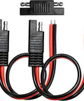 Two Pack 12 Gauge 2 Pin Quick Disconnect SAE Wire Harness Polarized With 12 Inch Bullet Lead Cables Beefed-Up Heavy Duty Copper