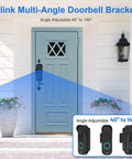 Anti Theft Doorbell Mount For Video Doorbell Camera Adjustable Left And Right Viewing Angle 40 To 140 Degrees installed on door