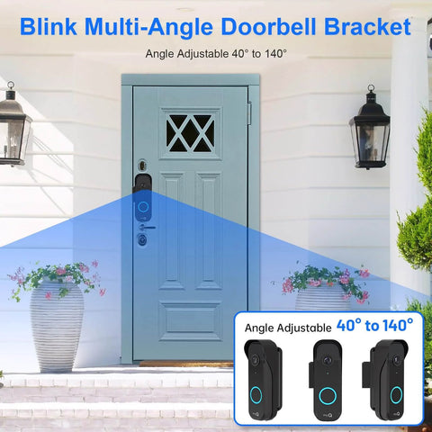 Anti Theft Doorbell Mount For Video Doorbell Camera Adjustable Left And Right Viewing Angle 40 To 140 Degrees installed on door