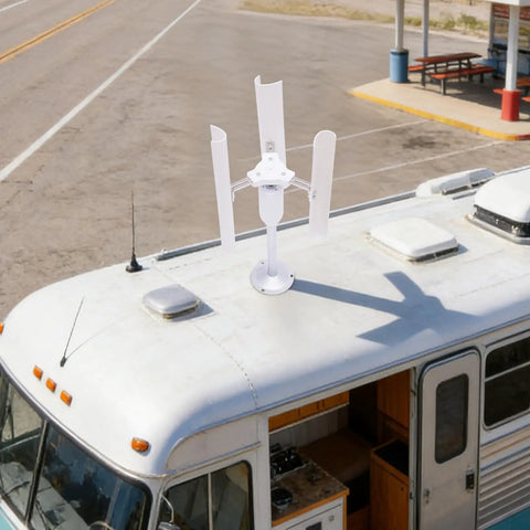 Vertical Wind Turbine Generator Kit 12V 3-Phase Permanent Magnet Generator on RV roof for off-grid use