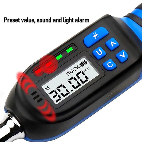 Digital Torque Wrench With Electronic Ratchet, Quarter Inch Drive, 1.5 To 30 Nm Range, Memory Data Storage, Buzzer And LED Indicator, Ideal For Car And Motorcycle Maintenance And Repair digital display