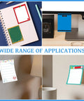 Nine Styles Sticky Notes Set For Teachers Back To School Gift With 450 Sheets Total 50 Sheets Each displayed on desk and walls.