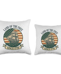 Retro Sailboat Patriotic Throw Pillow Celebrates America Since 1776 With Red White And Blue Flag Art For 4th Of July Decor
