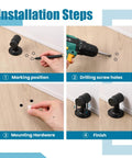 Installation steps for Heavy Duty Aluminum Floor Mounted Door Stopper With Hardware Kit For Interior Walls And Doors Hassle Free Setup.