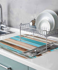 Go To Absorbent Dish Drying Mat 16 By 18 Inches In Vintage Wood Grain With Blue Brown White Painting Finish under dish rack