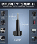 Four Pack Beefy Stainless Steel 1/4 Inch 20 Thumb Screws For Action Camera Mounts with Universal Fit Diagram