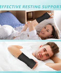 Two Pack Night Wrist Sleep Support Brace for Carpal Tunnel shown worn by a man and woman in bed for pain relief and comfort