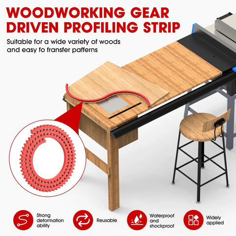 Top Tier 78 Inch Flexible Router Template For Woodworking Precision Curve Bending Strip With Slick Edge Guide For Dead Smooth Arch Routing And No Sweat Cuts On Projects on a table.