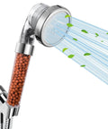 Filtered Shower Head For Hard Water With High Pressure, 3 Modes Plus Handheld Spray, visible mineral beads