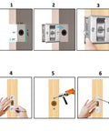 Installation guide for Slick Brushed Nickel Pocket Sliding Door Lock And Privacy Pull Handle With Reversible Latch Hardware Kit.