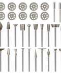 Pro Grade Diamond Burr Set For Rotary Tools 32Pc 1/8 Inch Shank Grinding And Engraving Bits For Stone Glass Tile Jewelry Metal