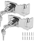 2 Pack Keyed Hasp Locks 2.5 Inch Twist Knob Locking Hasp For Small Doors And Cabinets With Screws Keyed Differently Each Lock Comes With Two Keys