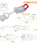 Heavy Duty Toggle Clamps 6 Pack Adjustable Pull Latch 400 Lbs Holding Force Professional Grade detailed technical drawing with measurements.