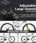 Heavy Duty Bike U Lock With 18mm Shackle And 6ft Security Cable For Road Mountain Electric And Folding Bikes, Portable Lock With Sturdy Mounting Bracket, Water Dust Scratch Resistant, Built Tough So You Can Lock Down Your Ride. Adjustable mounting bracket for bicycle frame up to 8cm/3.15in.