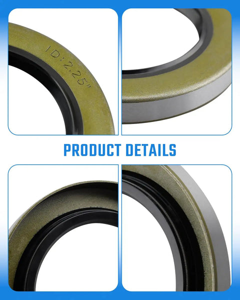 Double Lip Grease Seal Kit Heavy Duty For 5200 7000 Lb RV Trailer Axles Two And A Quarter Inch Inner Diameter close-up view
