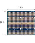 Four Piece Solderable Breadboard Shield With Split Design PCB Prototyping Board Double Sided Tinned Gold Plated Holes dimensions