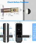 WiFi Smart Deadbolt With Handle And Video Peephole dimensions and installation guide for city pros in upscale apartments.