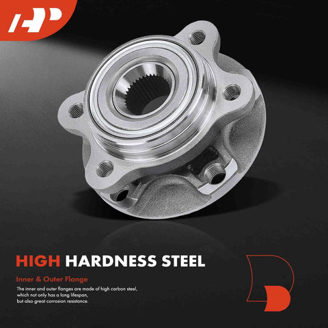 Front Or Rear Wheel Bearing And Hub Assembly For Audi A4 A4 Quattro A6 Quattro RS4 S4 S6 S8 2000-2009 Models Compatible With 43 Or 45 Mm Bearing Diameter