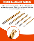 Go To 10 Piece Screw Extractor And Left Hand Drill Bit Set with HSS cobalt drill bits for broken studs and bolts removal