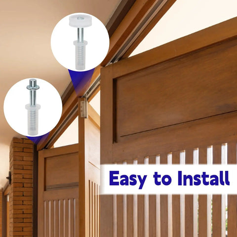 Installation of Six Pack Bi-Fold Top Roller Guide Wheels Seven Eighths Inch Heavy Duty Nylon Rollers for sliding wood doors