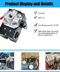 Pressure Switch For Air Compressors Replacement Parts Four Port Universal Pump Control Valve Twenty Amp 95 To 125 PSI Range LF10 4H Compatible Unloader Valve Connection One Quarter Inch NPT Female Fittings Plug And Play Install