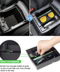 Upgraded Center Console Organizer Tray For Subaru Forester 2019 to 2024 showing organized items in armrest storage box