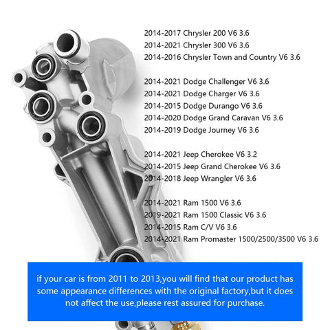 Beefed Up Aluminum Oil Filter Housing With Integrated Oil Cooler For 3.6L V6 Engines, durable and leak-resistant