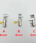 Three compact actuators labeled A, B, and C; 4mm and 5mm sizes, used in projects needing mini linear actuation.