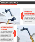 Product details of Top Shelf Heavy Duty Telehandler And Telescopic Forklift showcasing fork leveling and multi-tool configuration.