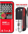 Color LCD Digital Multimeter With 3 Display 9999 Counts Auto Ranging Ohmmeter Rechargeable against packaging and probes