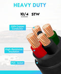 Close-up of RV Distribution Adapter 50 Amp To 20 Amp 110V with copper conductors and PVC jacket