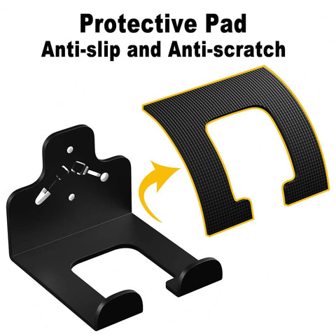 Heavy Duty Wall Mounted Garage Tool Organizer Rack For Grass Trimmers Hedge Trimmers Weed Whackers And Garden Tools With Protective Rubber Pad Rust Resistant No Slip Holder 1 Pack showing protective rubber pad.