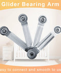 4 Pack Glider Bearing Arm Bracket Hardware For Rocker Replacement Parts 6.4 Inch Length silver galvanized bearing arms