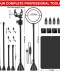 All In One Soldering Station With 5x Magnetic Magnifying Lamp and Heavy Duty Work Station with components and dimensions