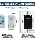 Manual Force Test Stand With Hand Wheel 250mm Stroke Dual Mounting Plate 41x73mm And 40x90mm For ZMF Force Gauge Sold Separately Built For Precise Repeatable Measurements And Smooth Operation, ZMF gauge mount