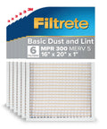 16x20x1 Air Filter MERV 5 Six Pack For Furnace And Home AC Systems, Pleated Electrostatic Filter Captures Dust Allergens And Lint