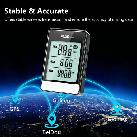 Wireless GPS Bike Computer With 3.26 Inch LCD Display IPX6 Waterproof For Road Mountain And Gravel Riding, Dual Satellite GPS And BDS Lock For Precise Real Time Speed, Distance, And Route Data And Professional Data Analysis
