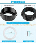 2-pack spa heater split-nut unions in black plastic with screws and white gasket for 2-inch heater assemblies.