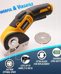 Sturasy Cordless Power Scissors With Safety Lock And Rechargeable Battery, handheld cutter showing blade and design features.