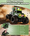 Waterproof Remote Control Car With Water Gun 1:18 Amphibious 4WD Monster Truck Off Road RC Toy with LED lights in action