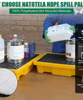 3 Pack Spill Containment Pallets With Drain 26 X 14 X 4.7 Inch 5.3 Gallon Capacity Countertop Spill Tray For Lab Chemicals