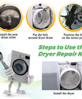 Steps for installing Complete Dryer Repair Kit With Drum Roller 349241T 691366 Idler Pulley And 341241 Belt For Whirlpool And Kenmore