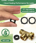 Beefy Brass Hose Tee Fitting Three Quarter Inch GHT Female To Male To Male Three Way Swivel Connector For Yard Watering Rust Resistant Leak Free Outdoor Hose Adapter Heavy Duty And Easy To Attach, brass tee with O-ring seals